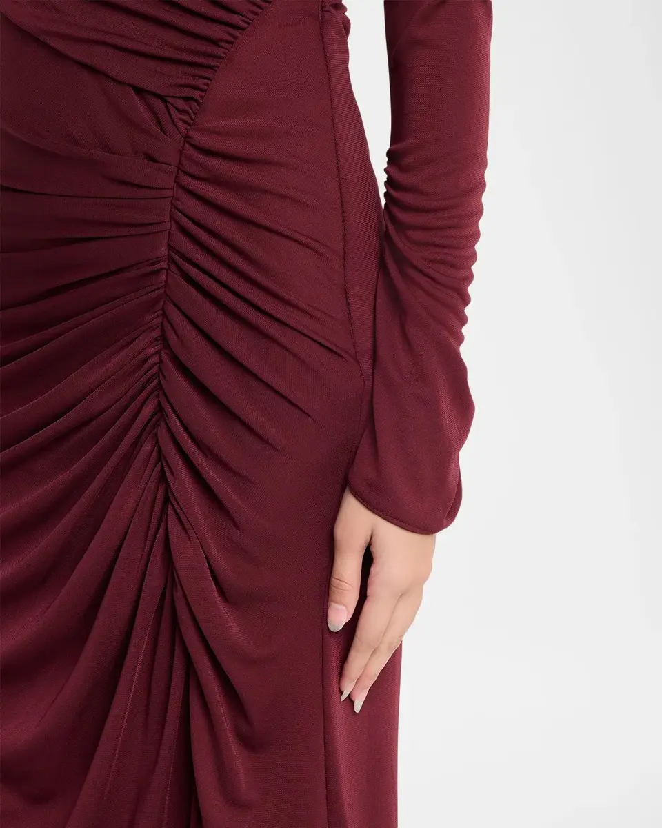 Cinq à Sept Fabia Gathered Long-Sleeve Dress | Thumbnail 5 Cinq à Sept Fabia Gathered Long-Sleeve Dress | Thumbnail 5