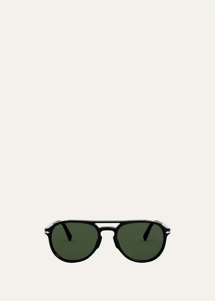 PERSOL Men's 55mm Double-Bridge Acetate Aviator Sunglasses | Thumbnail 2 PERSOL Men's 55mm Double-Bridge Acetate Aviator Sunglasses | Thumbnail 2