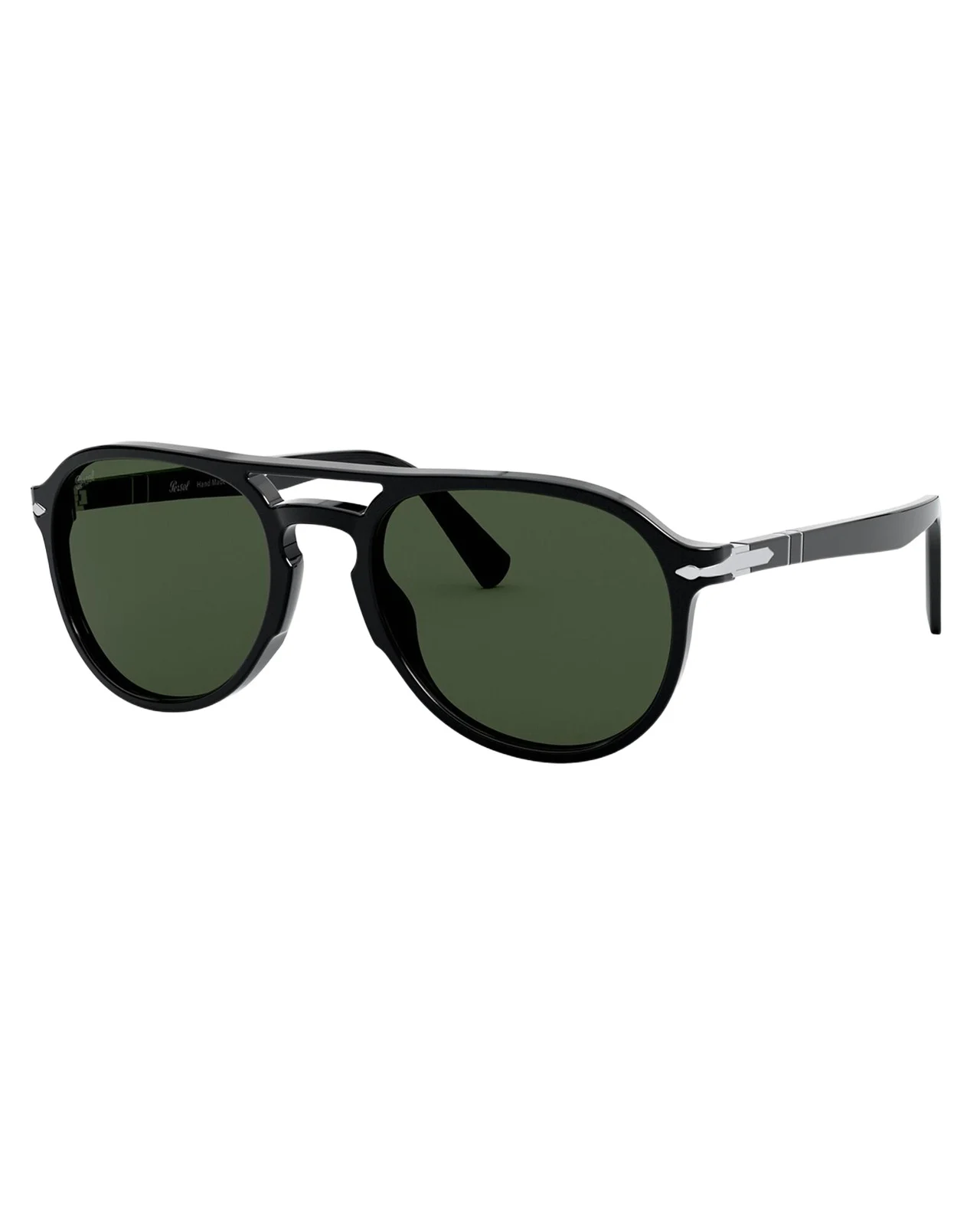 PERSOL Men's 55mm Double-Bridge Acetate Aviator Sunglasses