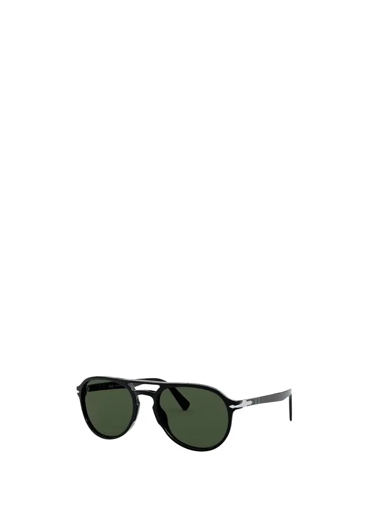 PERSOL Men's 55mm Double-Bridge Acetate Aviator Sunglasses