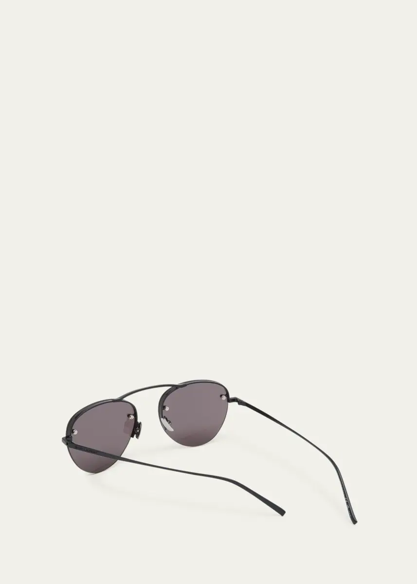 Saint Laurent Curved Zinc Alloy Aviator Sunglasses | Thumbnail 2 Saint Laurent Curved Zinc Alloy Aviator Sunglasses | Thumbnail 2