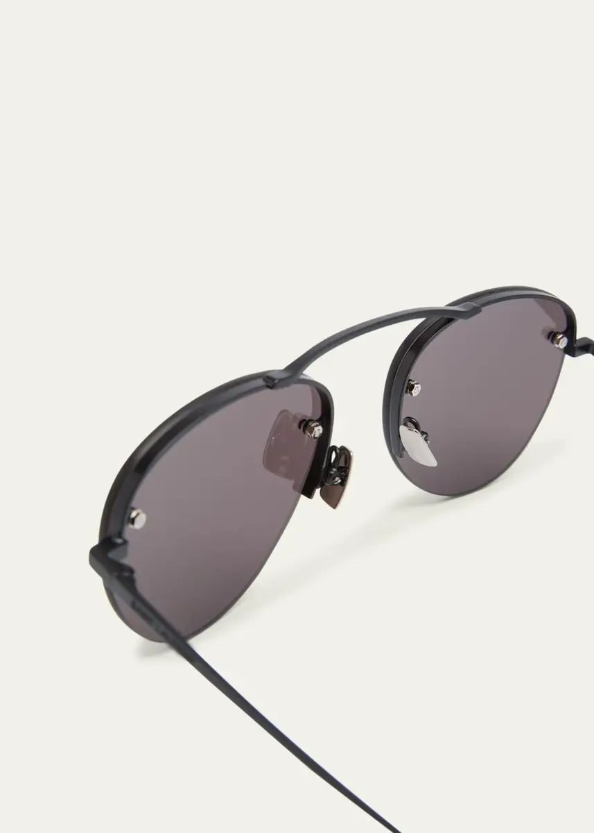 Saint Laurent Curved Zinc Alloy Aviator Sunglasses | Thumbnail 3 Saint Laurent Curved Zinc Alloy Aviator Sunglasses | Thumbnail 3