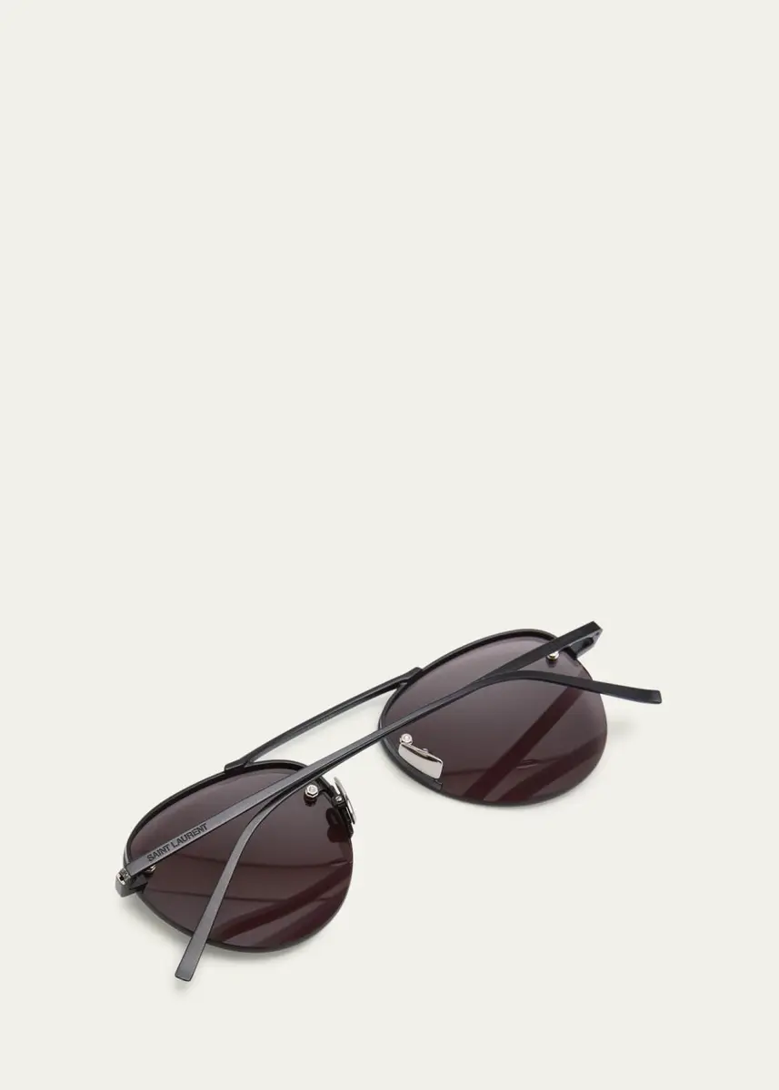 Saint Laurent Curved Zinc Alloy Aviator Sunglasses | Thumbnail 4 Saint Laurent Curved Zinc Alloy Aviator Sunglasses | Thumbnail 4