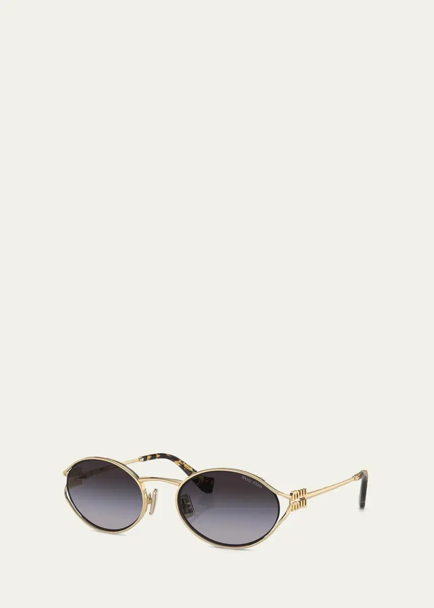 Miu Miu Cut-Out Metal & Plastic Oval Sunglasses | Thumbnail 2 Miu Miu Cut-Out Metal & Plastic Oval Sunglasses | Thumbnail 2
