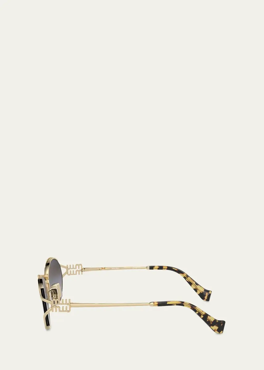 Miu Miu Cut-Out Metal & Plastic Oval Sunglasses | Thumbnail 3 Miu Miu Cut-Out Metal & Plastic Oval Sunglasses | Thumbnail 3