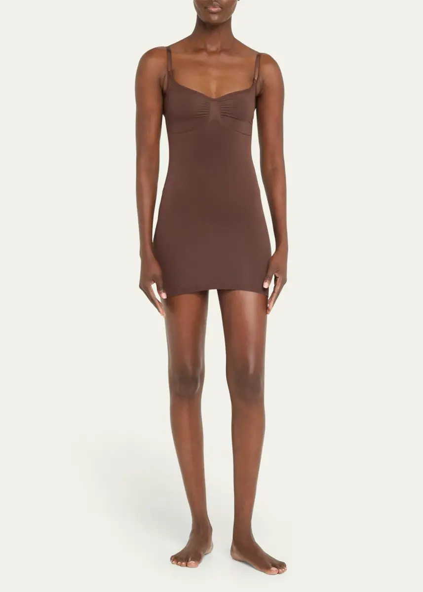 Skims Seamless Sculpt Scoop-Neck Mini Slip Dress | Thumbnail 2 Skims Seamless Sculpt Scoop-Neck Mini Slip Dress | Thumbnail 2