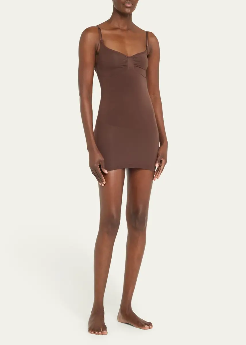 Skims Seamless Sculpt Scoop-Neck Mini Slip Dress | Thumbnail 4 Skims Seamless Sculpt Scoop-Neck Mini Slip Dress | Thumbnail 4