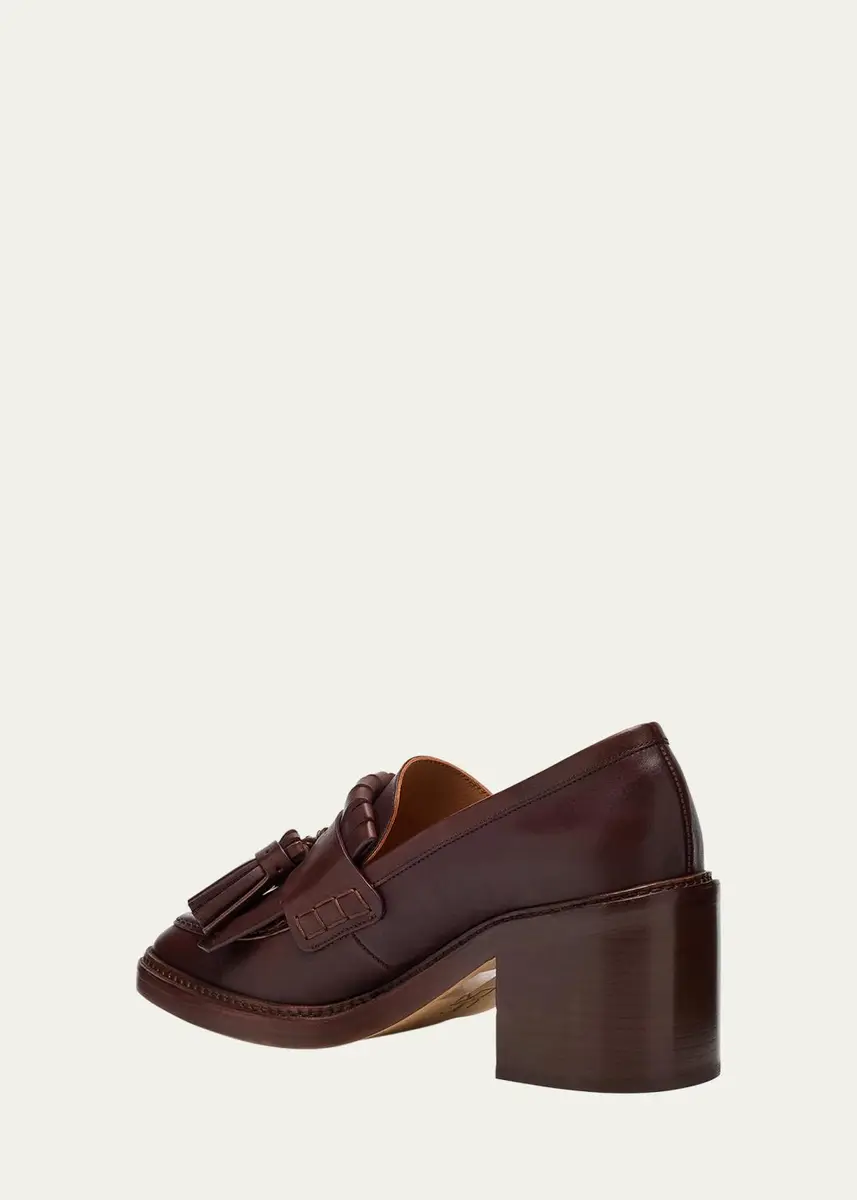 Ulla Johnson Fiona Leather Tassel Heeled Loafers | Thumbnail 4 Ulla Johnson Fiona Leather Tassel Heeled Loafers | Thumbnail 4