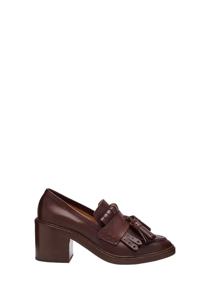 Ulla Johnson Fiona Leather Tassel Heeled Loafers
