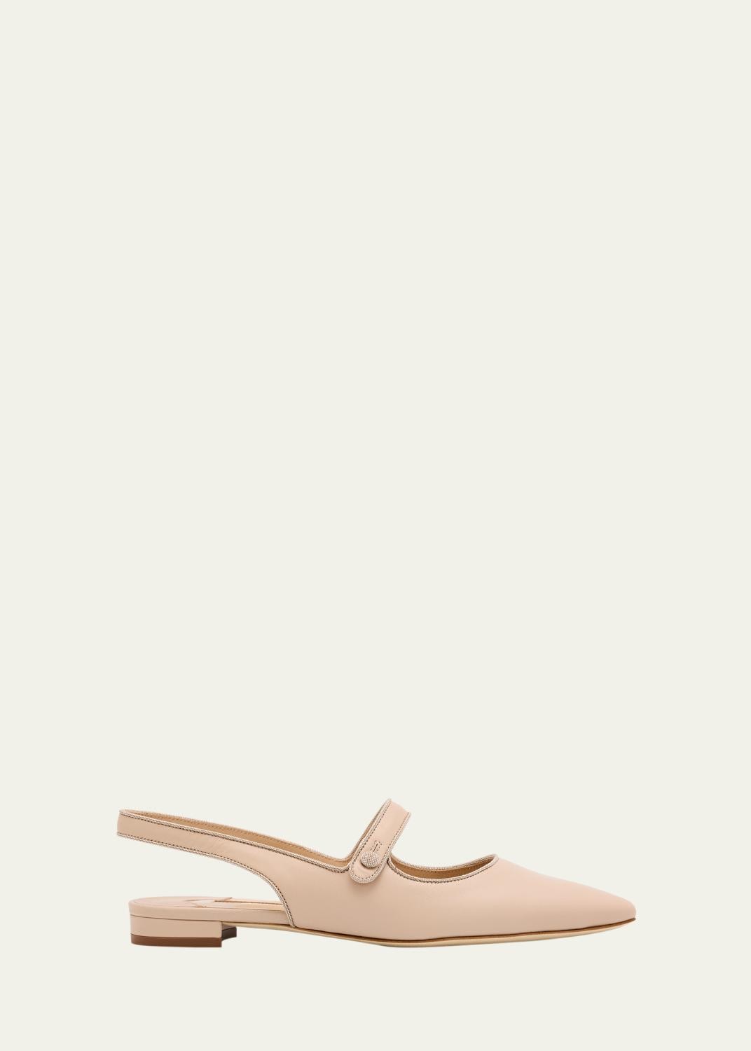 Manolo Blahnik Campari Leather Mary Jane Slingback Flats | Thumbnail 1 Manolo Blahnik Campari Leather Mary Jane Slingback Flats | Thumbnail 1