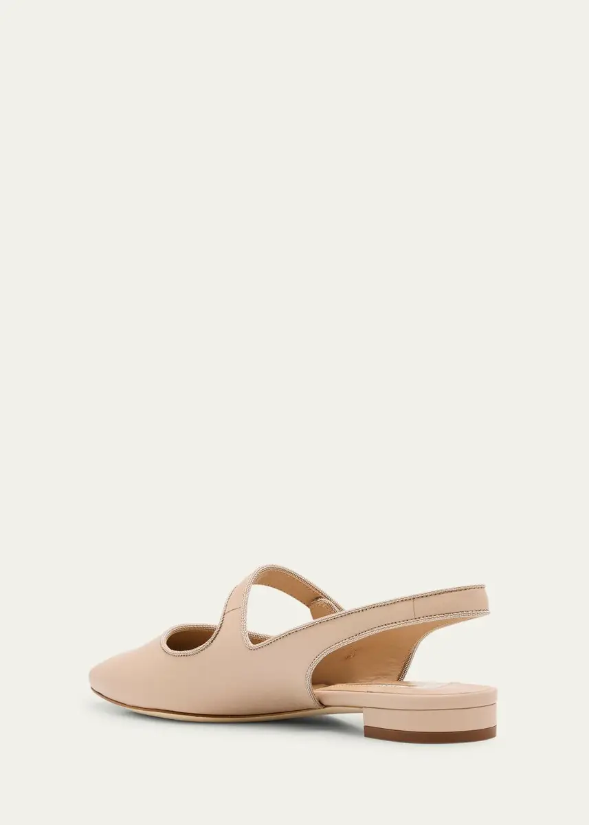 Manolo Blahnik Campari Leather Mary Jane Slingback Flats | Thumbnail 4 Manolo Blahnik Campari Leather Mary Jane Slingback Flats | Thumbnail 4