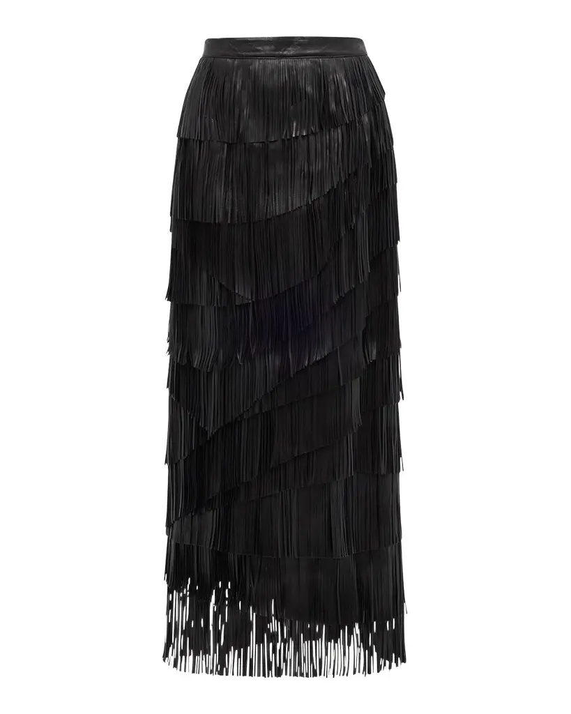 Therese Leather Fringe Skirt Therese Leather Fringe Skirt
