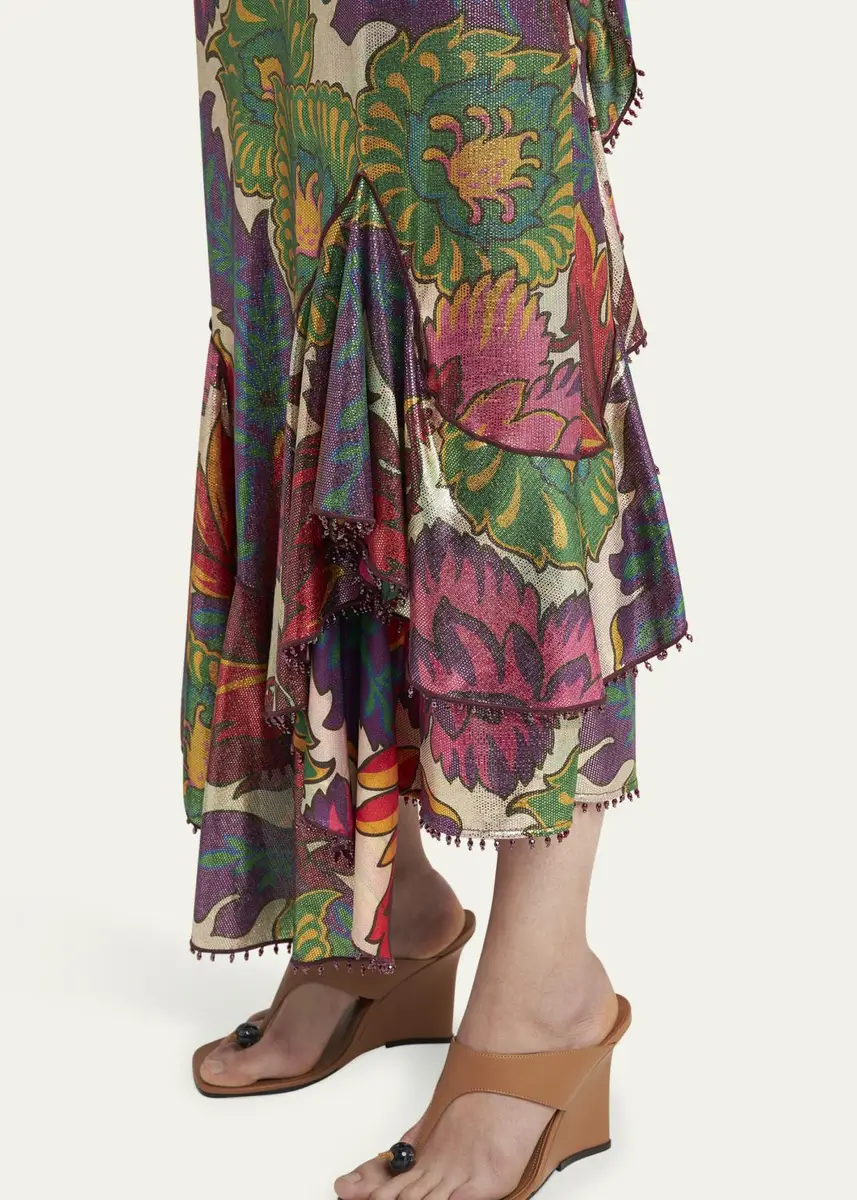 Etro Metallic Printed Sleeveless Maxi Dress | Thumbnail 5 Etro Metallic Printed Sleeveless Maxi Dress | Thumbnail 5