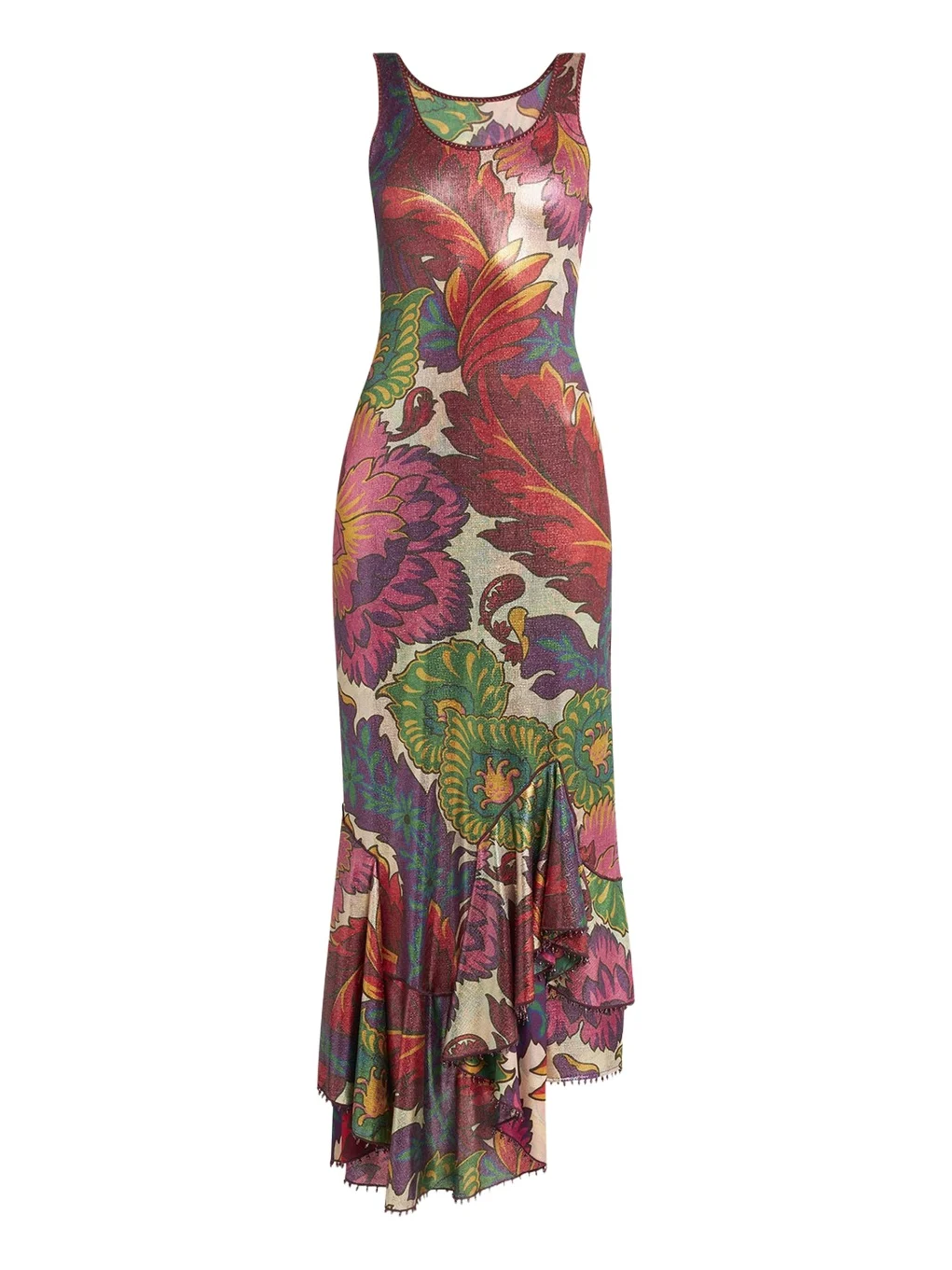 Metallic Printed Sleeveless Maxi Dress Metallic Printed Sleeveless Maxi Dress