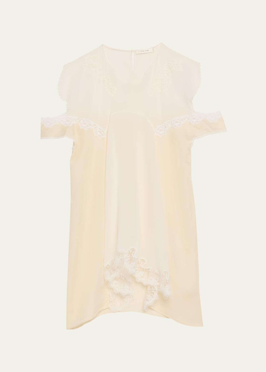 The Row Desy Lace Cold-Shoulder Top