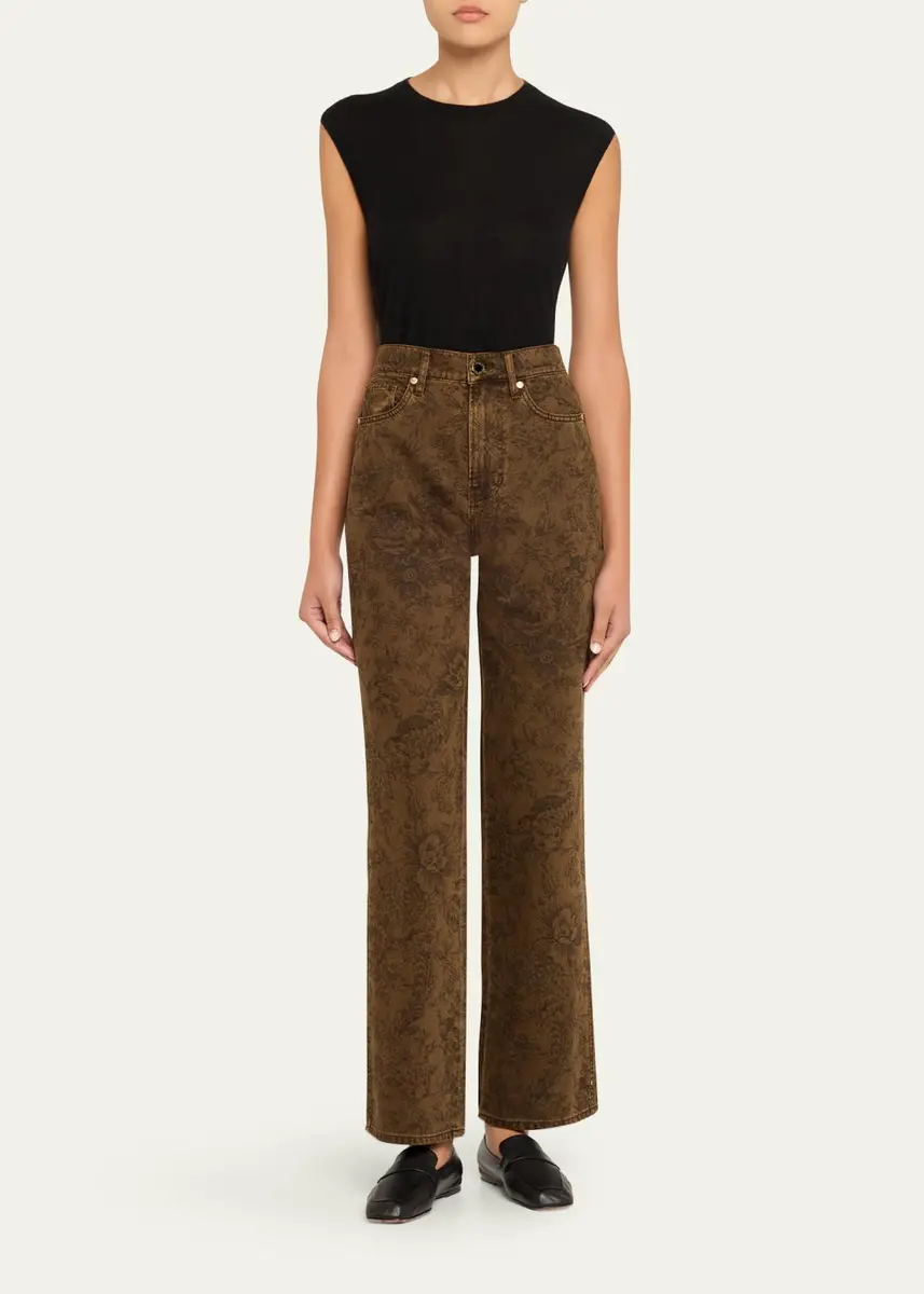 Veronica Beard Dylan Floral Straight-Leg Jeans | Thumbnail 2 Veronica Beard Dylan Floral Straight-Leg Jeans | Thumbnail 2