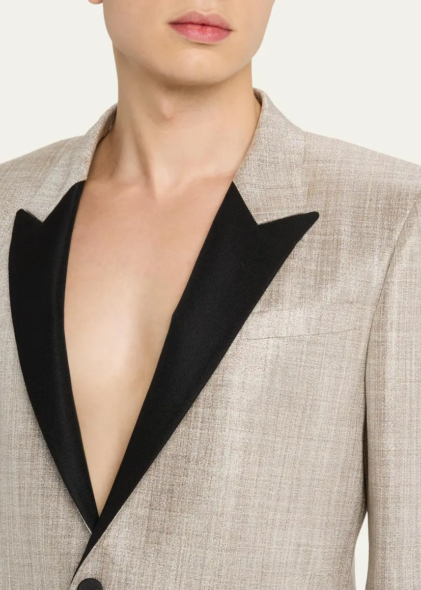 Alexander McQueen Men's Metallic Effect Peak Lapel Dinner Jacket | Thumbnail 5 Alexander McQueen Men's Metallic Effect Peak Lapel Dinner Jacket | Thumbnail 5
