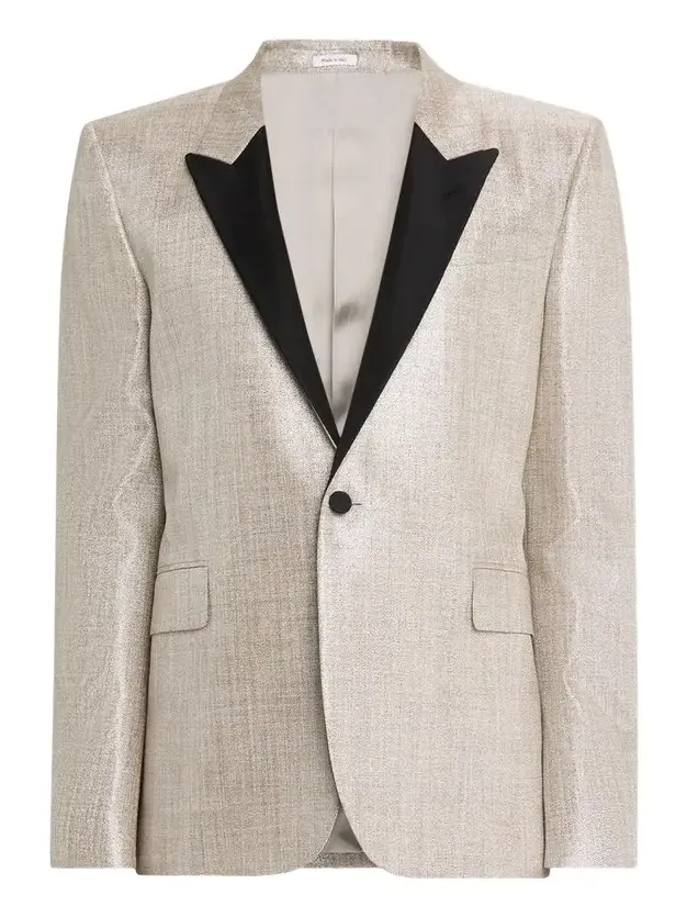 Men's Metallic Effect Peak Lapel Dinner Jacket