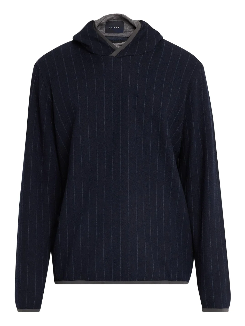 Sease Men's Drone Wool and Cashmere Stripe Hoodie