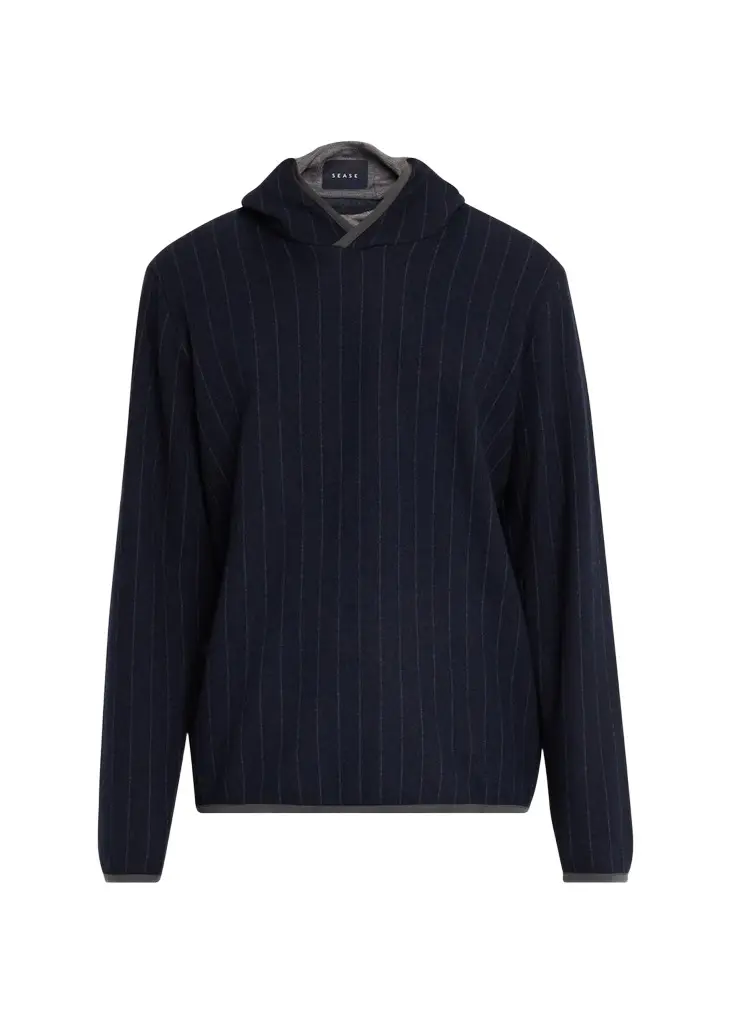 Sease Men's Drone Wool and Cashmere Stripe Hoodie