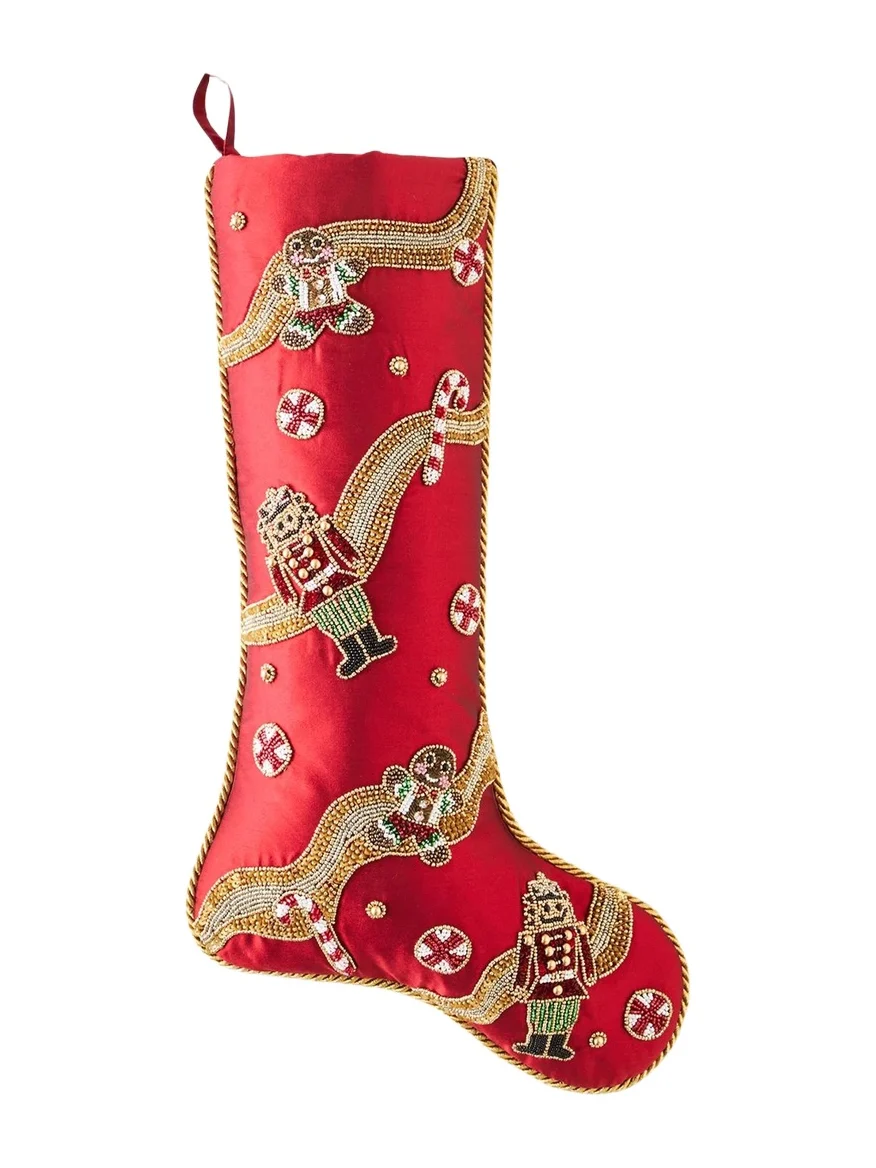 Kim Seybert Holiday Treasure Beaded Christmas Stocking
