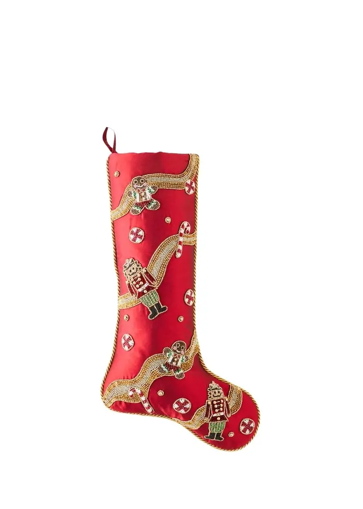 Kim Seybert Holiday Treasure Beaded Christmas Stocking