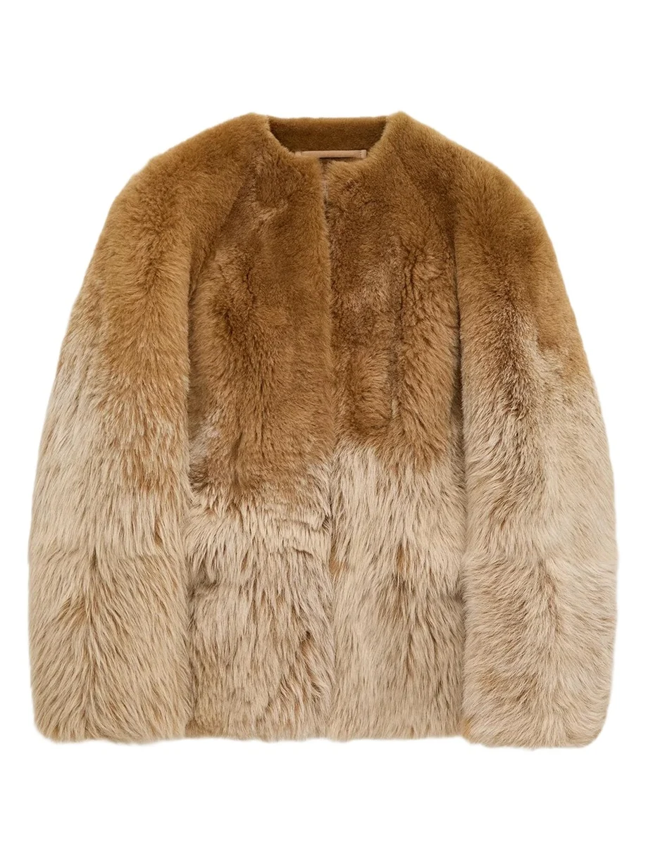 Loewe Degrade Lamb Shearling Collarless Jacket