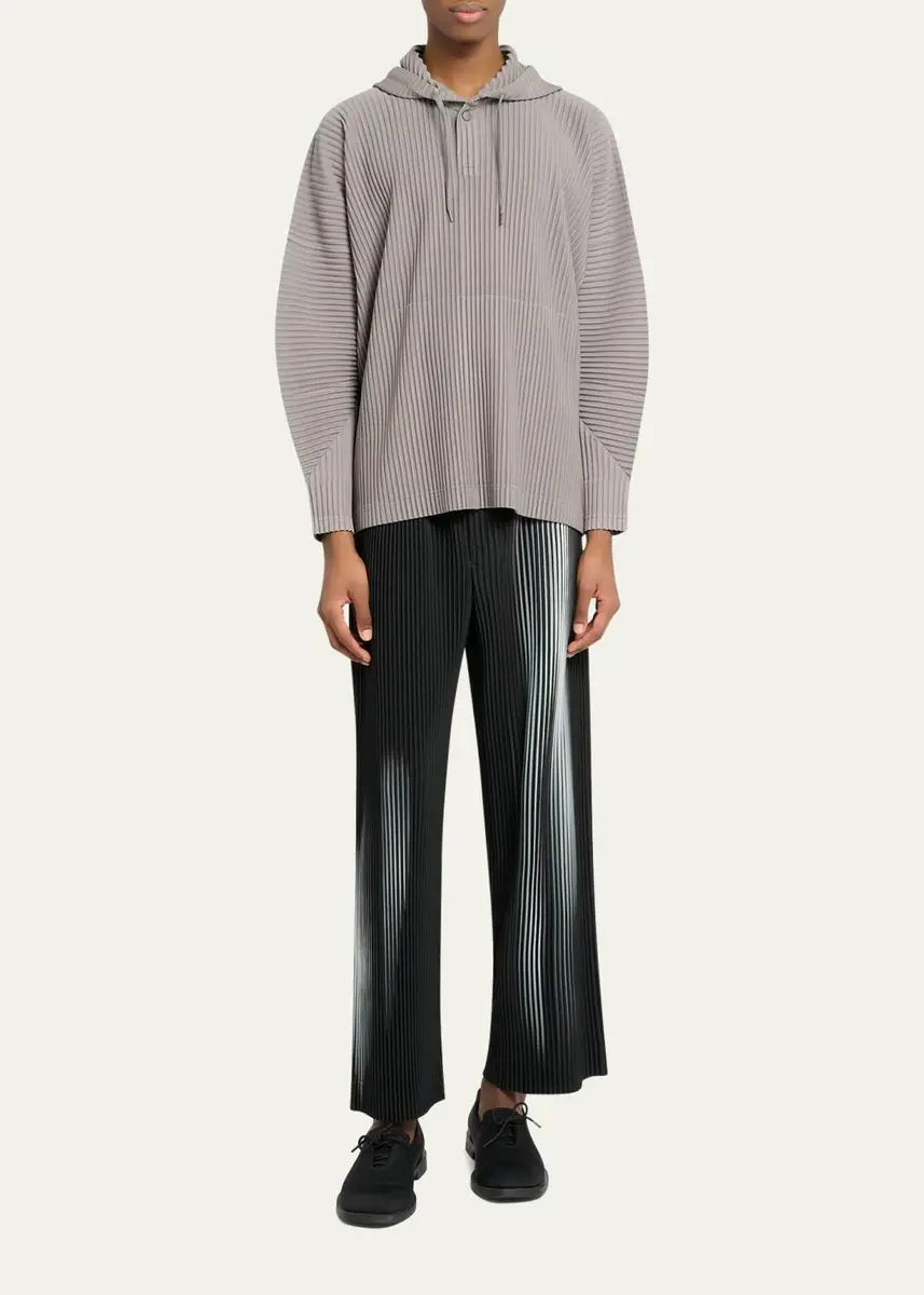 Homme Plissé Issey Miyake Men's Pleated Drawstring Hoodie | Thumbnail 2 Homme Plissé Issey Miyake Men's Pleated Drawstring Hoodie | Thumbnail 2
