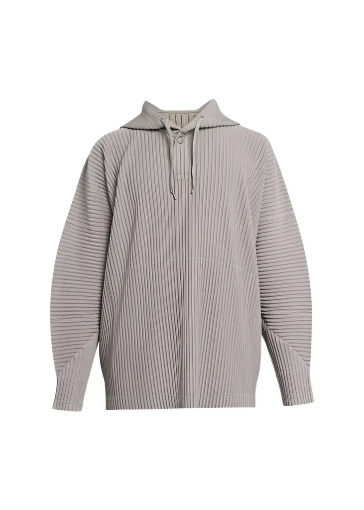 Homme Plissé Issey Miyake Men's Pleated Drawstring Hoodie