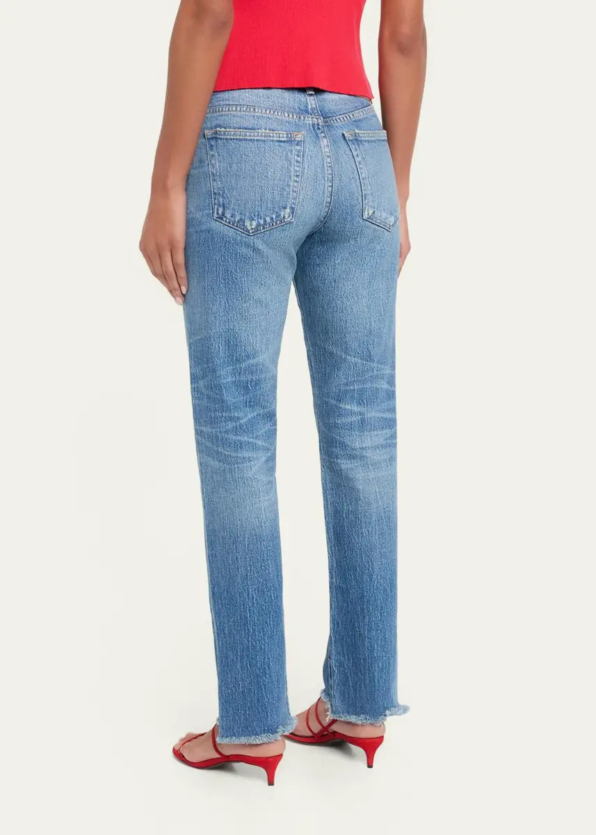 Moussy Vintage Frayed-Hem Slim Straight-Leg Jeans | Thumbnail 3 Moussy Vintage Frayed-Hem Slim Straight-Leg Jeans | Thumbnail 3