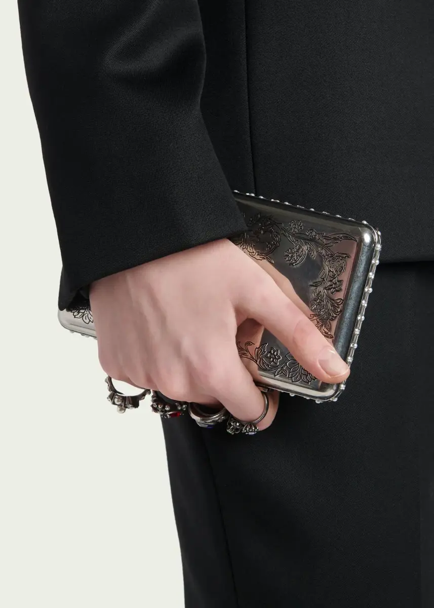 Alexander McQueen Vanitas Floral Etched Clutch Bag | Thumbnail 2 Alexander McQueen Vanitas Floral Etched Clutch Bag | Thumbnail 2