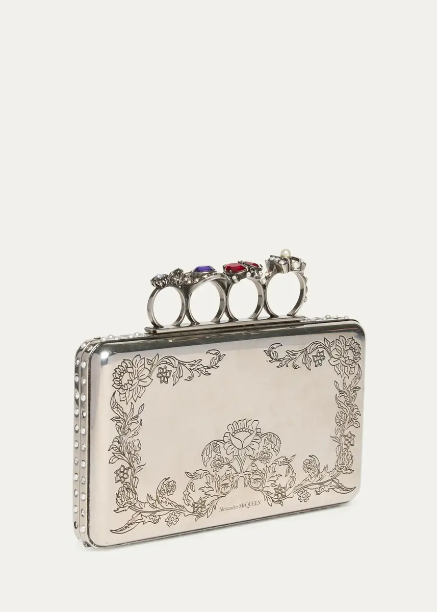 Alexander McQueen Vanitas Floral Etched Clutch Bag | Thumbnail 3 Alexander McQueen Vanitas Floral Etched Clutch Bag | Thumbnail 3