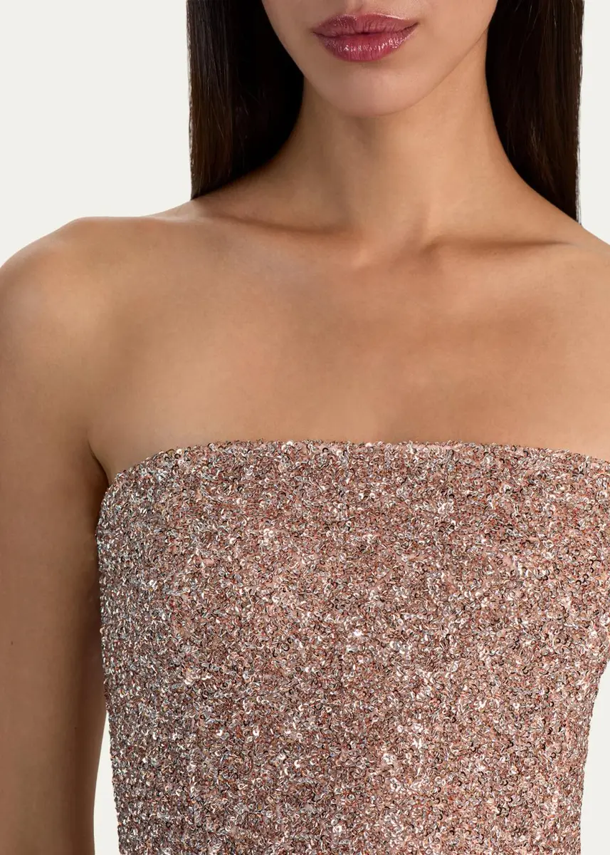 Alice + Olivia Cosette Sequined Strapless Top | Thumbnail 5