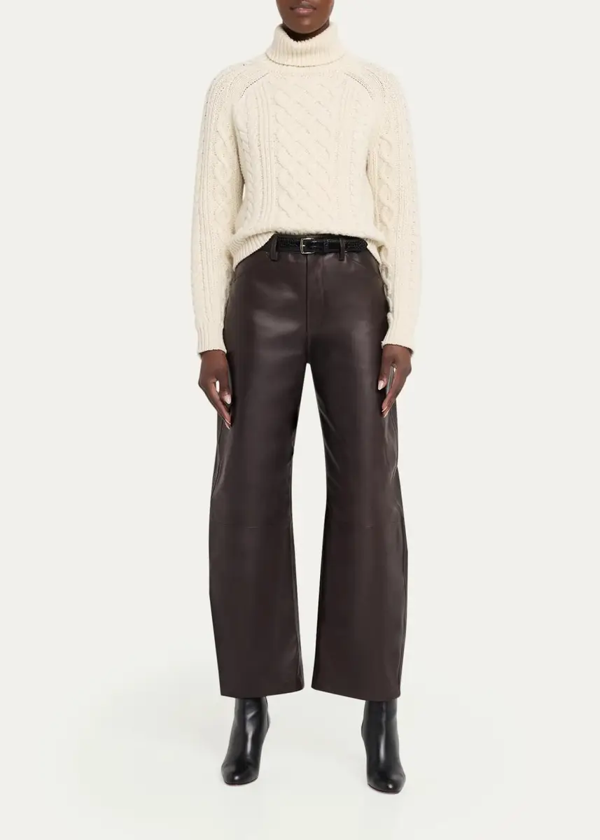 Nili Lotan Tribeca Leather Wide-Leg Pants | Thumbnail 2