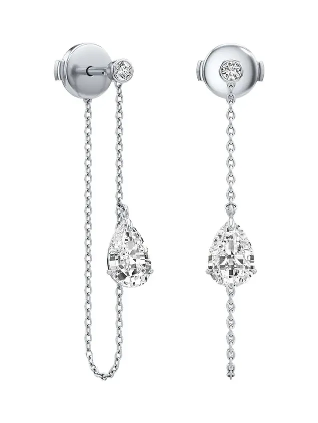 Unsaid Tear Lab-Grown Diamond Pure Drop Earrings