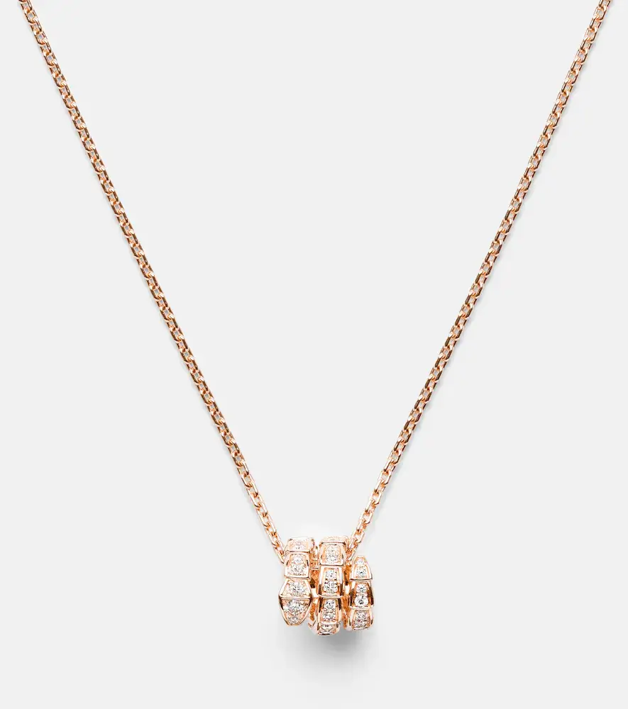 BVLGARI Serpenti Viper 18kt rose gold pendant necklace with diamonds | Thumbnail 2 BVLGARI Serpenti Viper 18kt rose gold pendant necklace with diamonds | Thumbnail 2