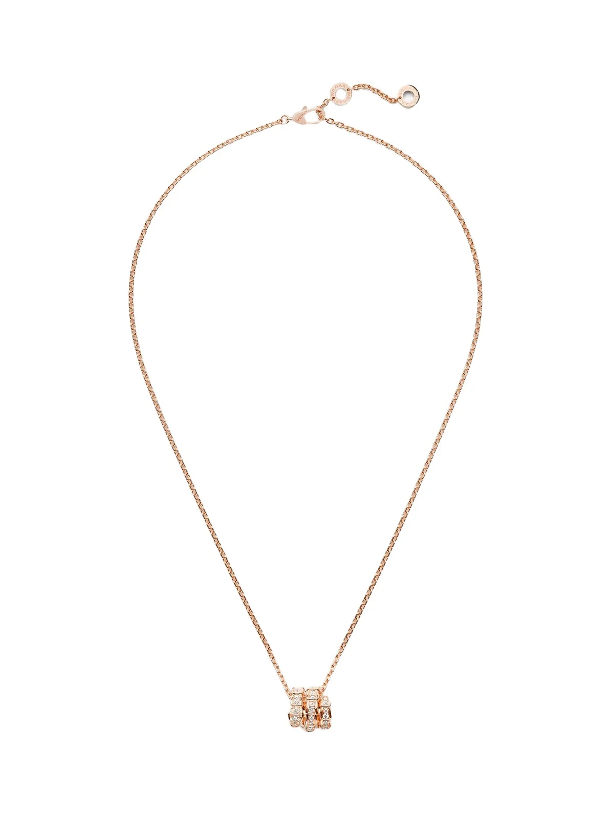 Serpenti Viper 18kt rose gold pendant necklace with diamonds Serpenti Viper 18kt rose gold pendant necklace with diamonds