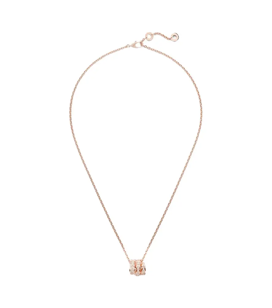 Serpenti Viper 18kt rose gold pendant necklace with diamonds