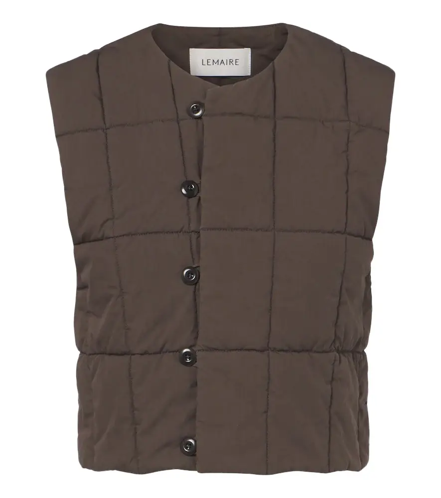 Lemaire Padded quilted cotton-blend vest