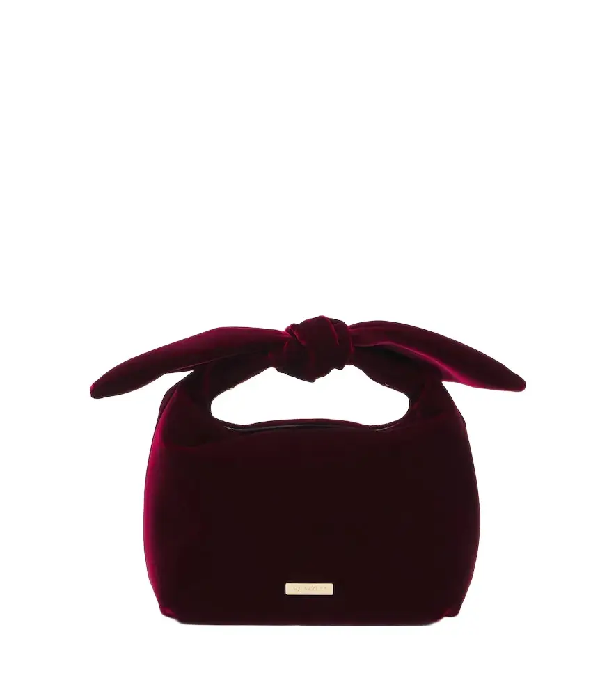 Aquazzura Bow Tie Mini velvet top-handle bag