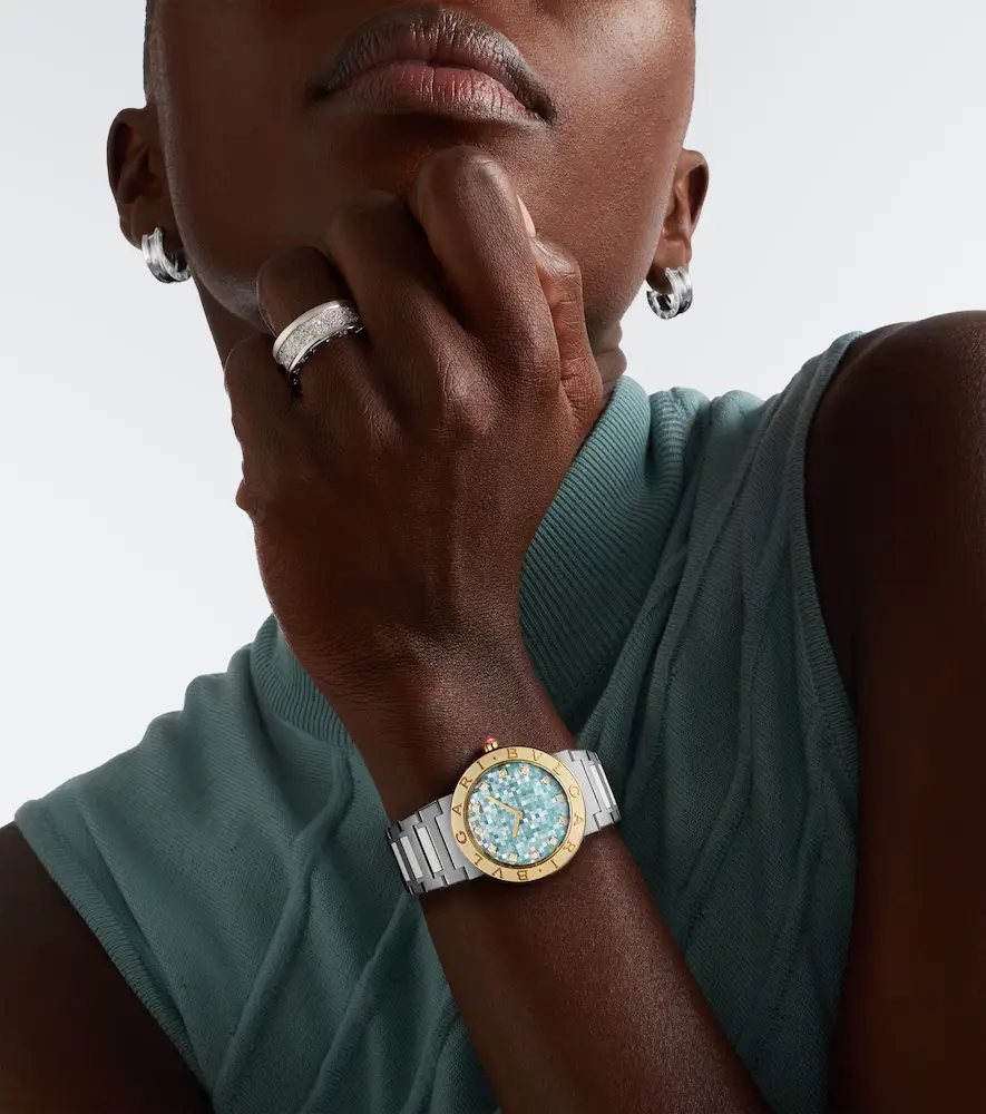 BVLGARI embellished 18kt gold and stainless steel watch | Thumbnail 2 BVLGARI embellished 18kt gold and stainless steel watch | Thumbnail 2