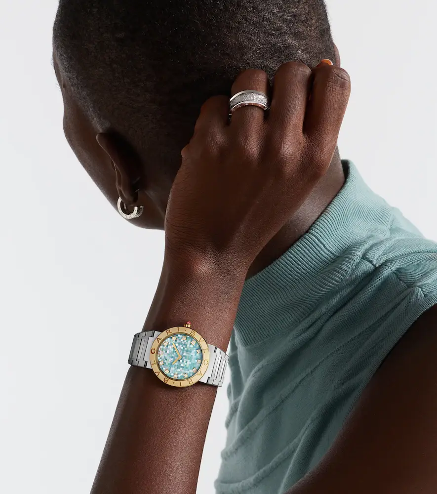 BVLGARI embellished 18kt gold and stainless steel watch | Thumbnail 3 BVLGARI embellished 18kt gold and stainless steel watch | Thumbnail 3