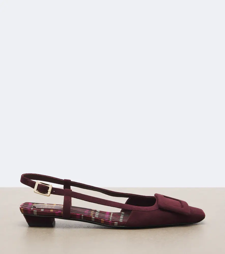 Roger Vivier Belle Vivier suede slingback flats | Thumbnail 2