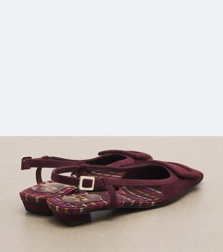 Roger Vivier Belle Vivier suede slingback flats | Thumbnail 3