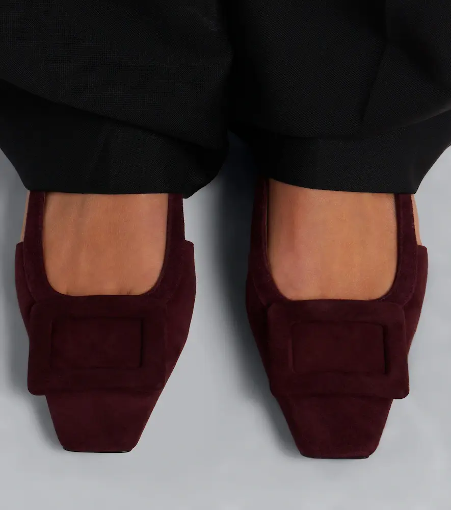 Roger Vivier Belle Vivier suede slingback flats | Thumbnail 6
