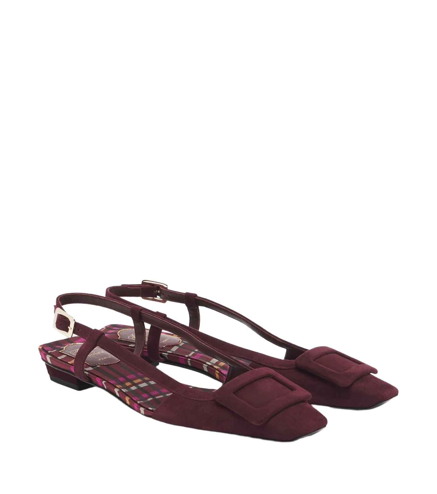 Roger Vivier Belle Vivier suede slingback flats