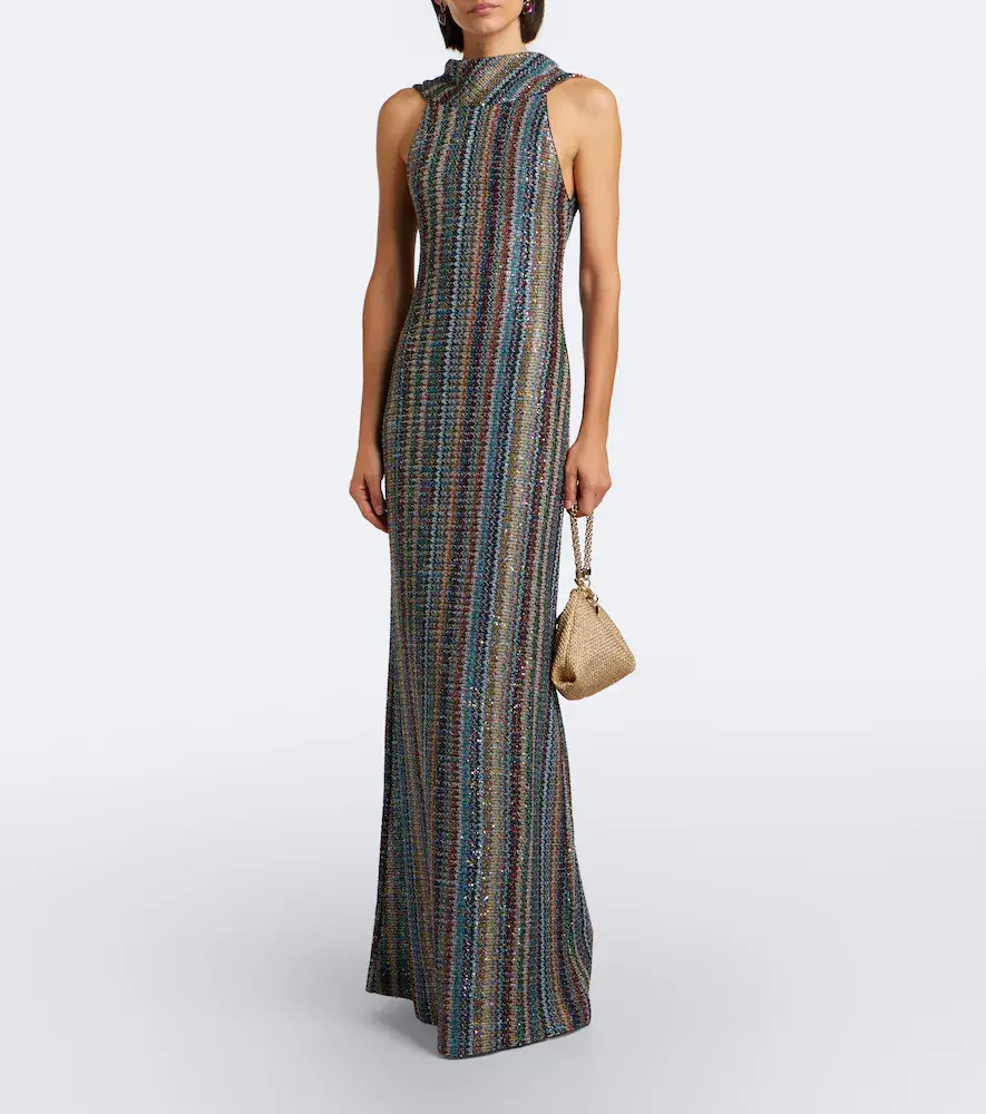 Missoni Sequined striped knitted lamé maxi dress | Thumbnail 2