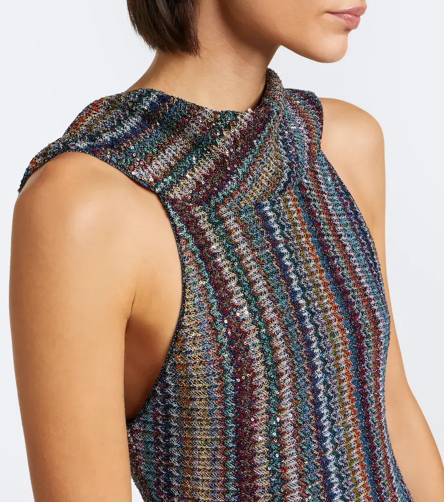 Missoni Sequined striped knitted lamé maxi dress | Thumbnail 4
