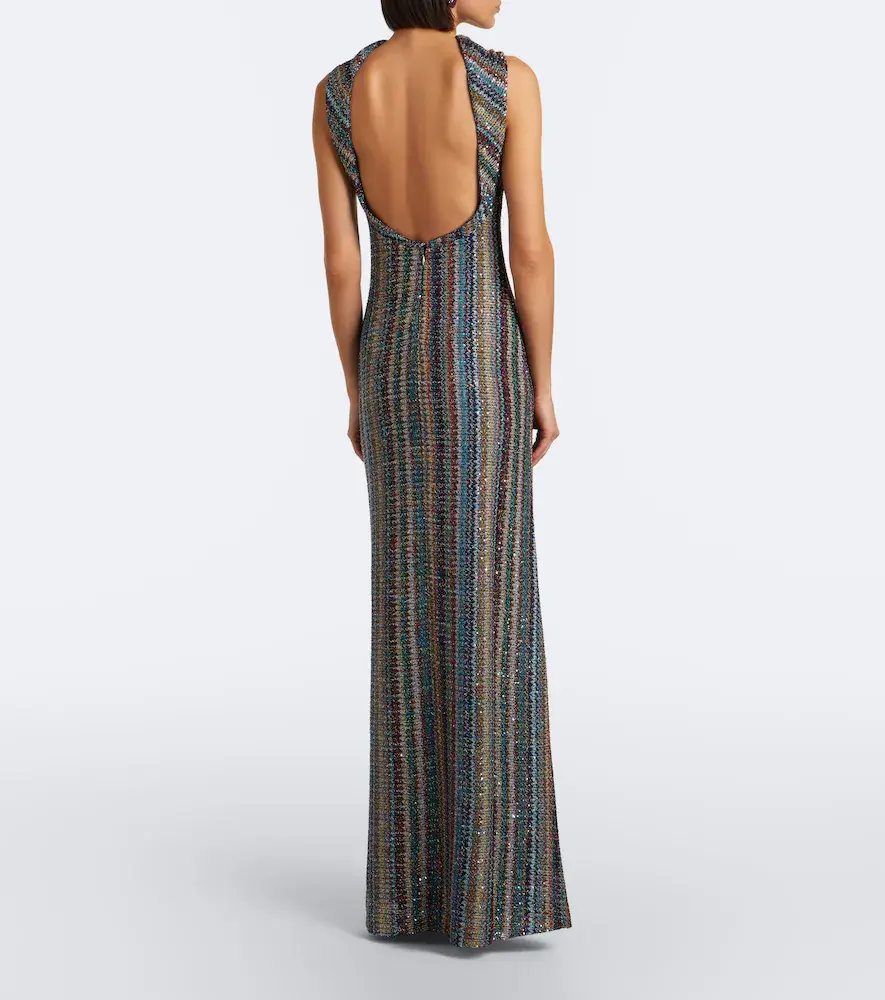 Missoni Sequined striped knitted lamé maxi dress | Thumbnail 7