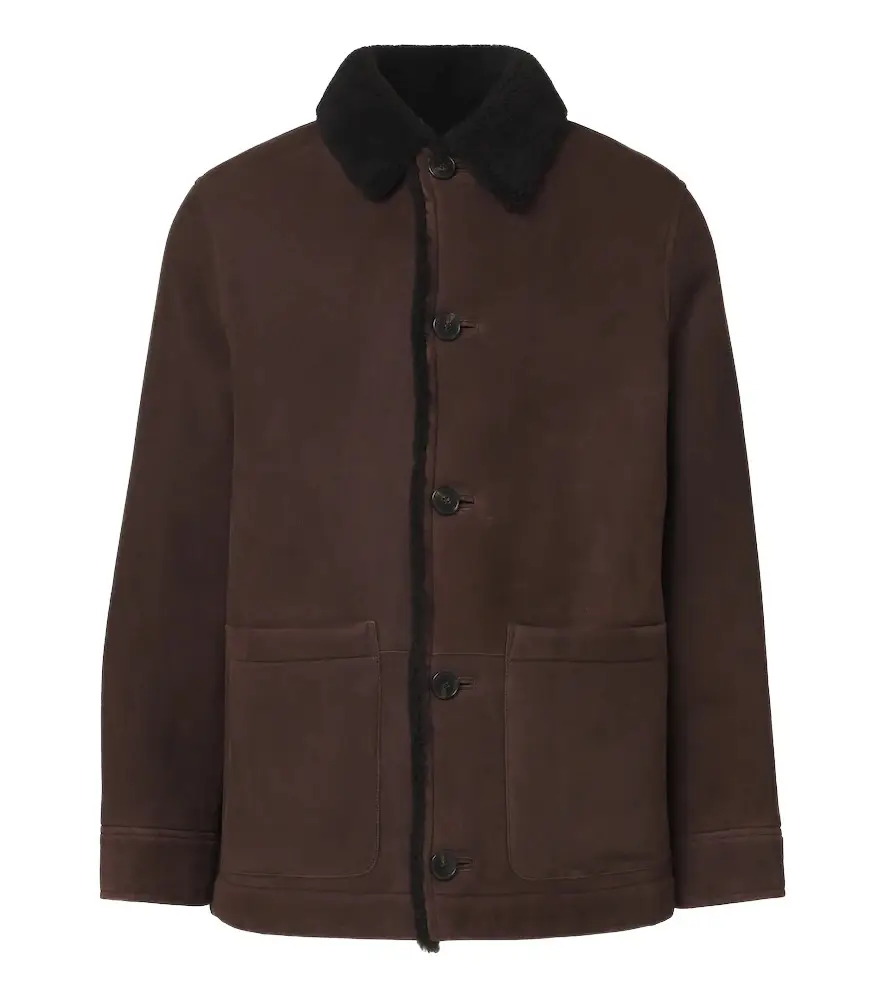 Yves Salomon Shearling-lined suede jacket